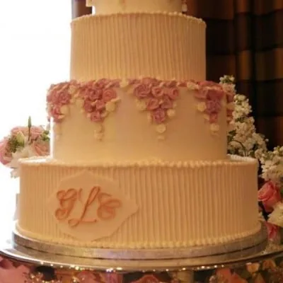Peach tiers, JOY topper