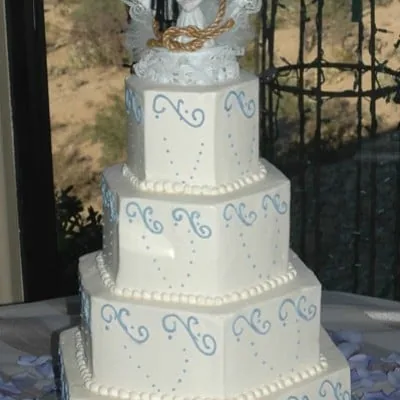 Blue scrollwork
